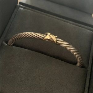 David Yurman Sterling Silver & 14K Gold X Bracelet